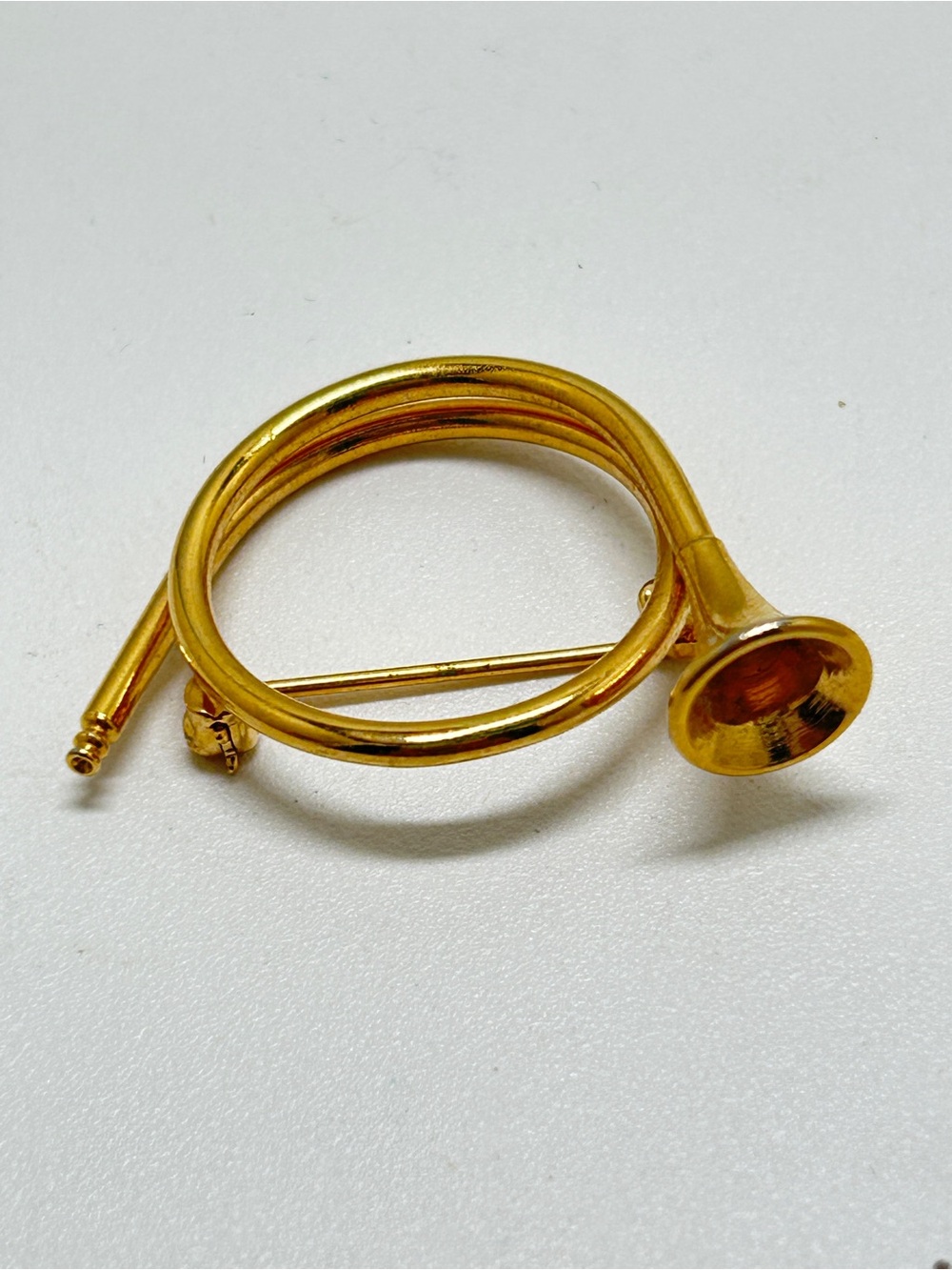 Vintage Gold French Horn Brooch